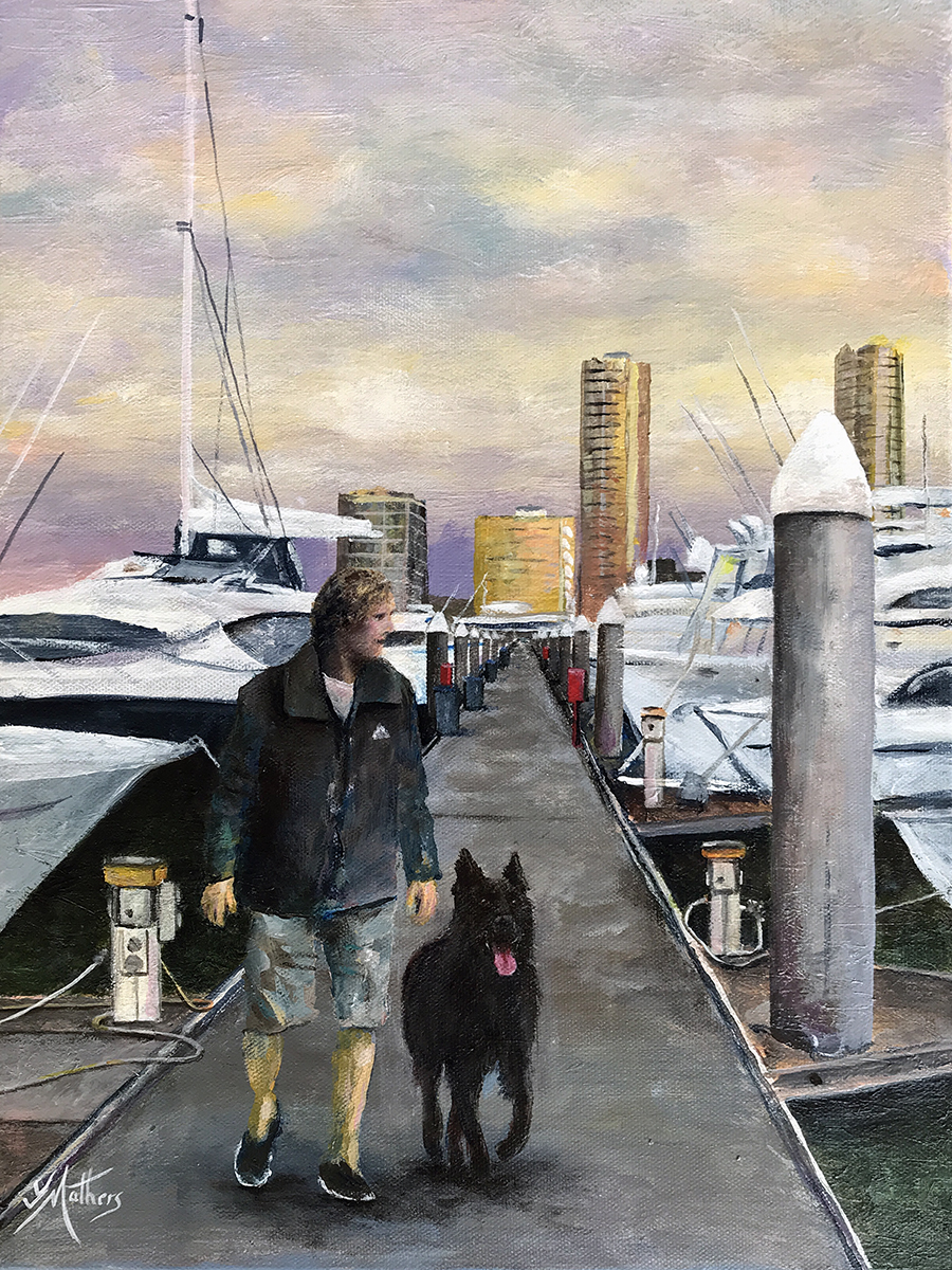 marina mirage gold coast painting by jane mathers brisbane